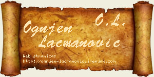 Ognjen Lacmanović vizit kartica